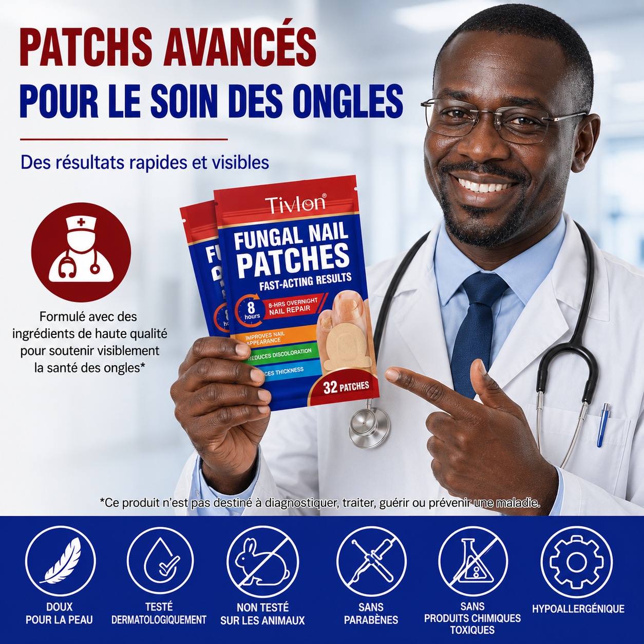 Patchs contre les mycoses d'ongles | - 32 Patchs pour ongles