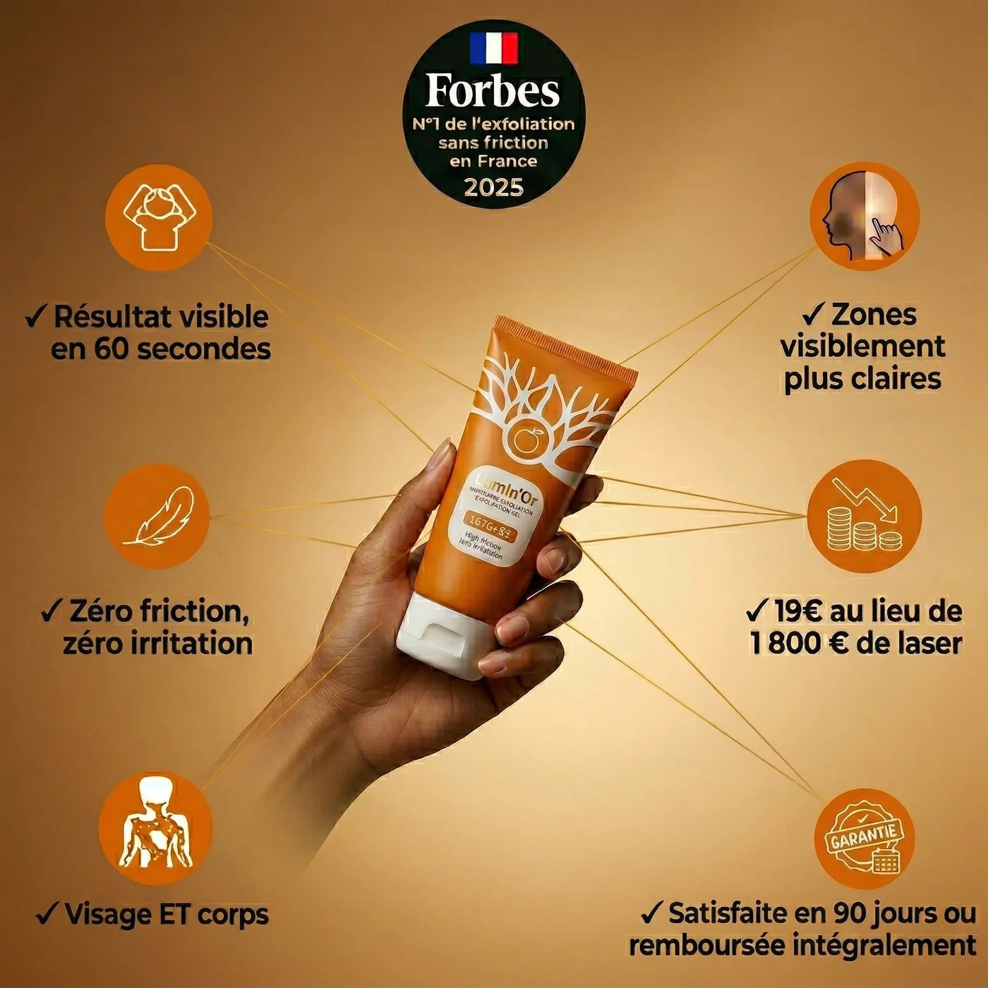 🍊 Gommage Éclat Orange 3-en-1 – Visage, Corps & Pieds