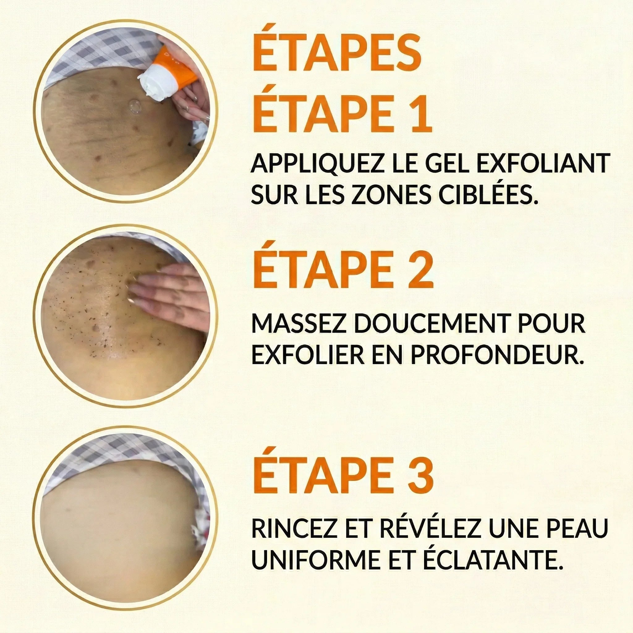 🍊 Gommage Éclat Orange 3-en-1 – Visage, Corps & Pieds